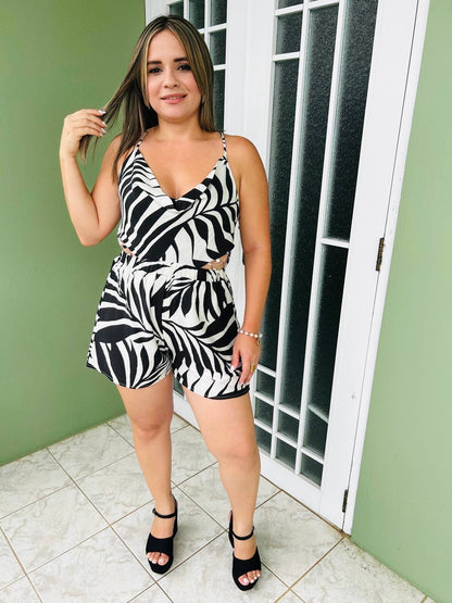 Romper Negro Hojas