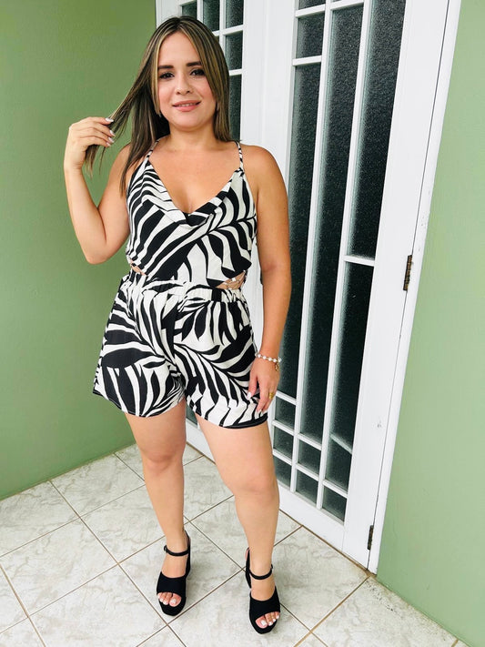 Romper Negro Hojas