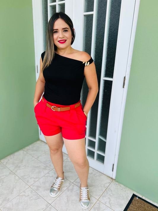 Top one shoulder black