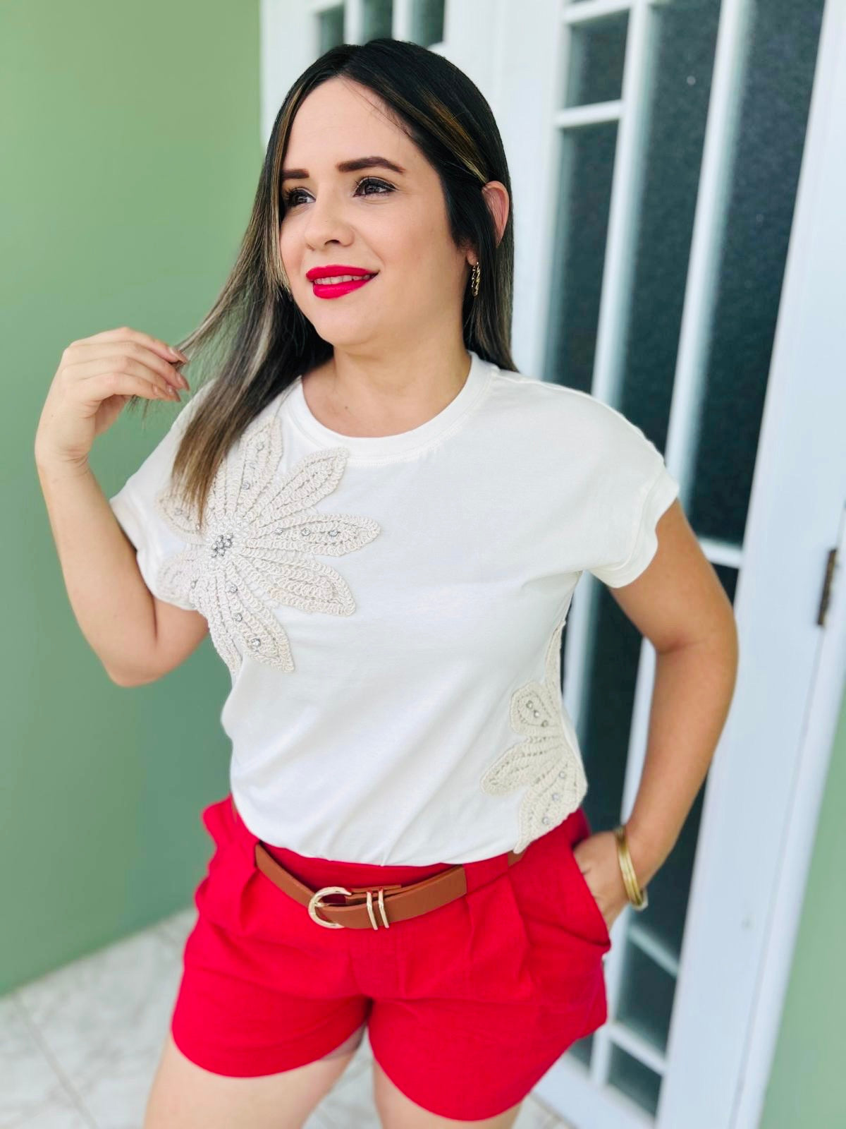 Tshirt Bordada Ivory